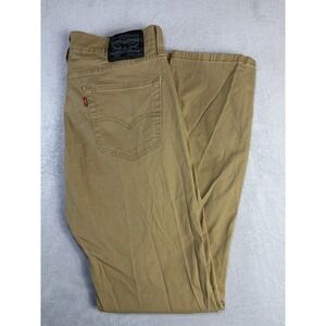 LEVIS 514  KHAKI BEIGE 34x34 CLOTH TWILL STRAIGHT LEG JEANS MENS PREOWNED